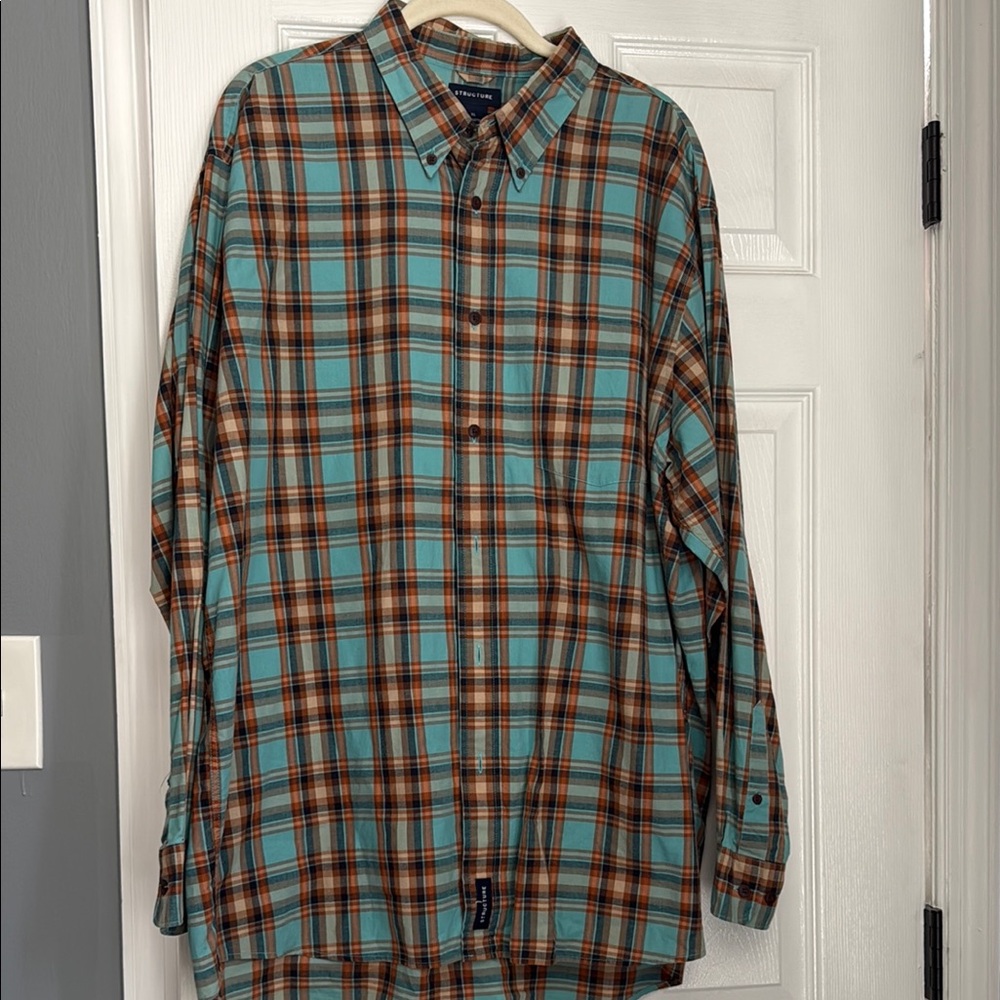 Plaid Button-Up Shirt